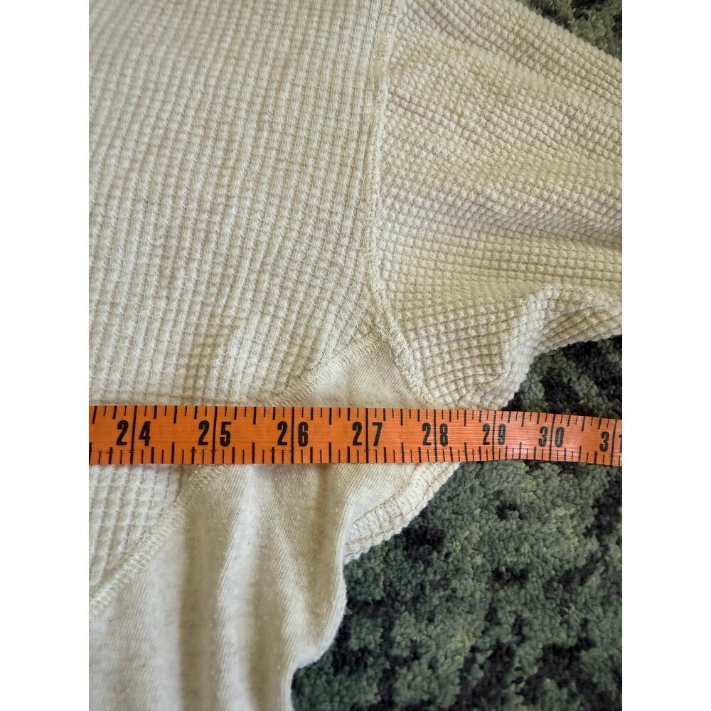 OFFLINE by Aerie Wow! Waffle Knit Pullover Beige Long-Sleeve Lounge Casual- Sz L - Picture 9 of 11